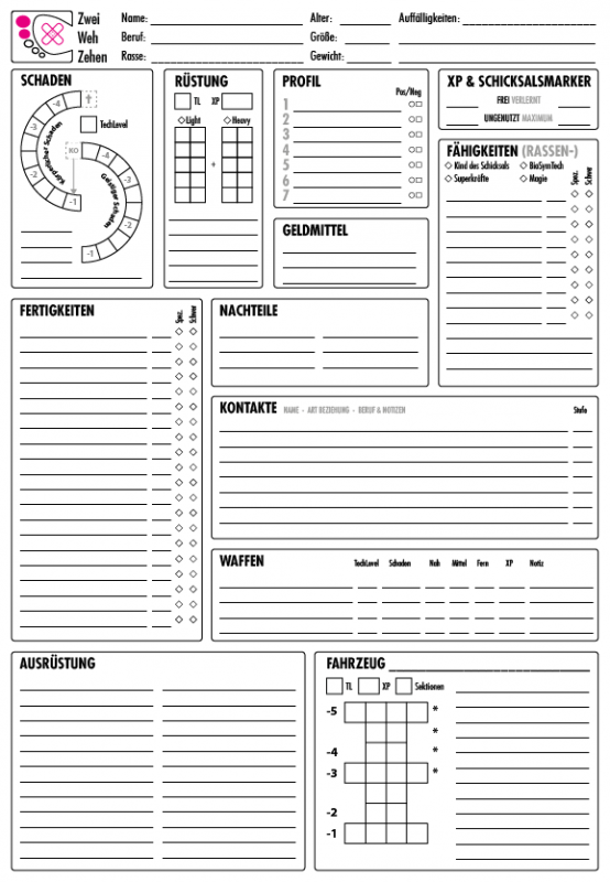 Charakter-Datenblatt Charakter-Datenblatt